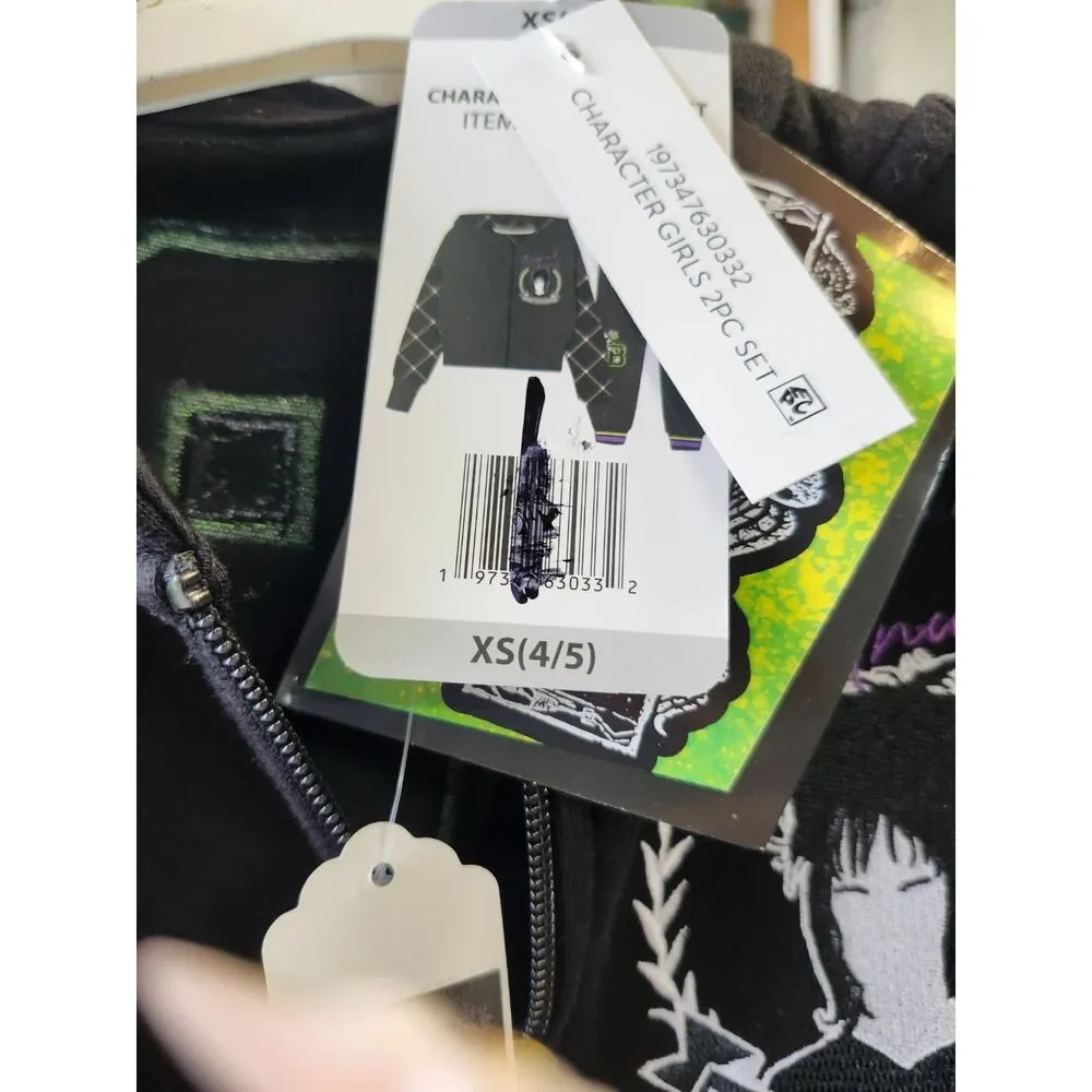 Brand New Beetlejuice Graphic Fleece Jogger Set Size XS 4/5 (NWT)